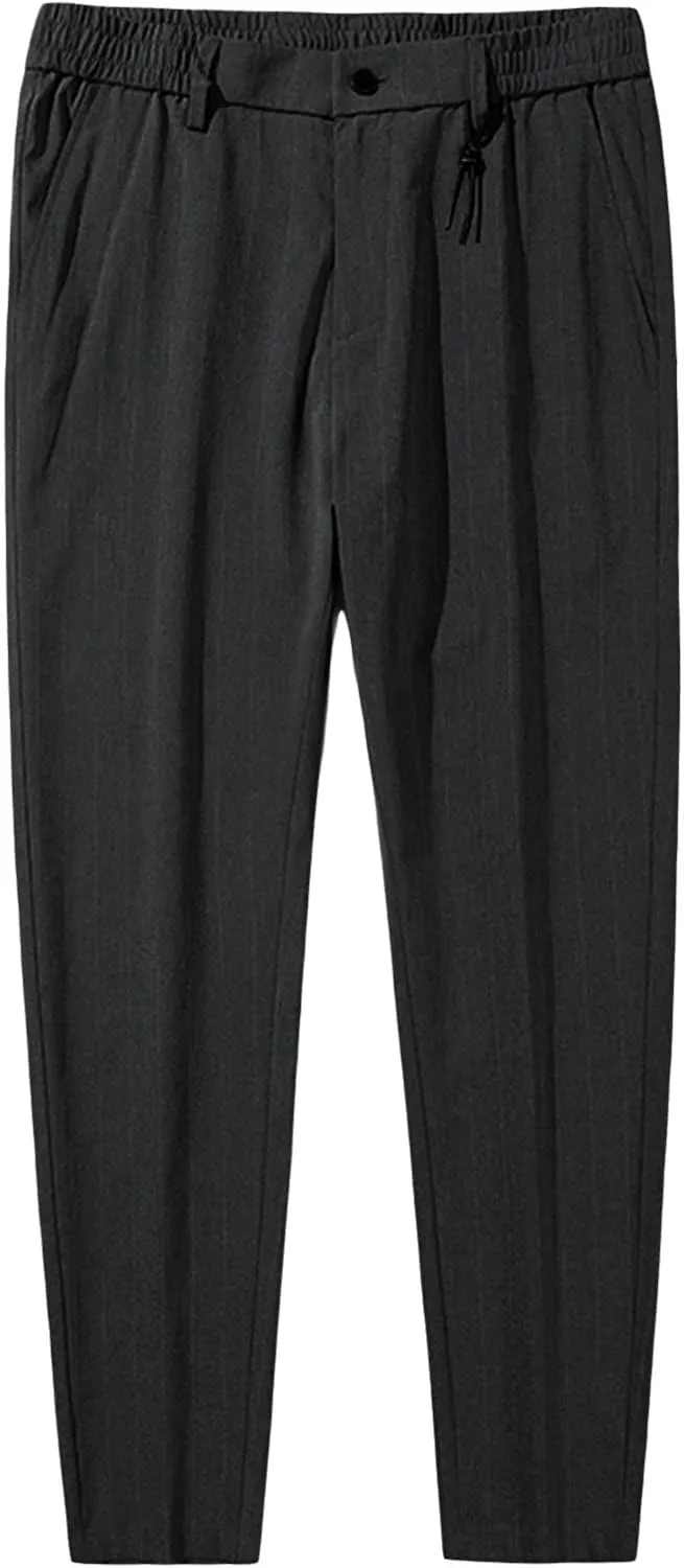 JEShifangjiusu Men's Skinny-Fit Wrinkle-Free Comfort Pants Stretch Chino Pant Trousers Dress Pants Slim Fit Skinny Suit Pants (31,Black), Black, 31