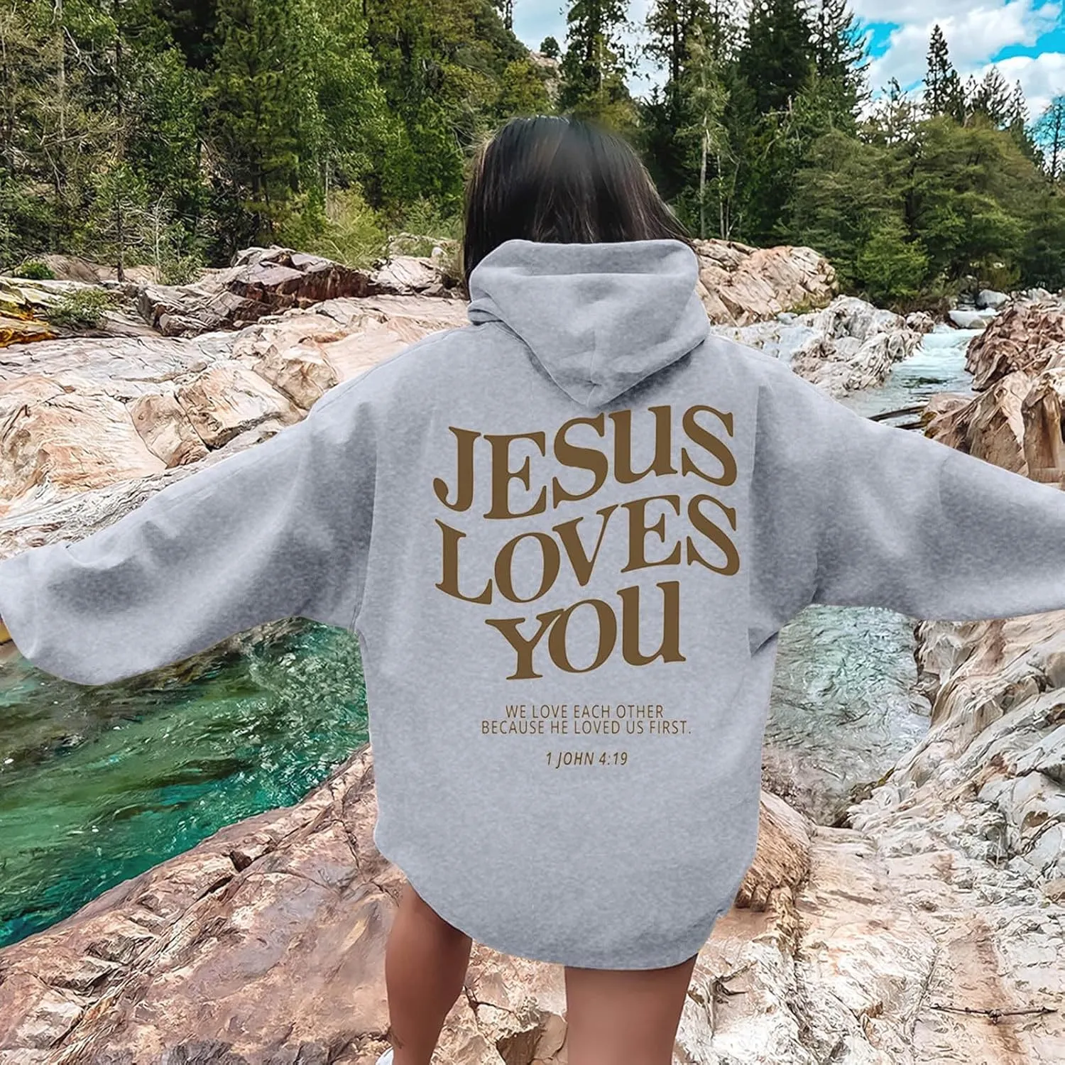 Jesus Loves You Hoodie Christian Jesus Saves Faith Sweatshirt Man Woman Pullover Tops Streetwear Gift Y2K Clothes