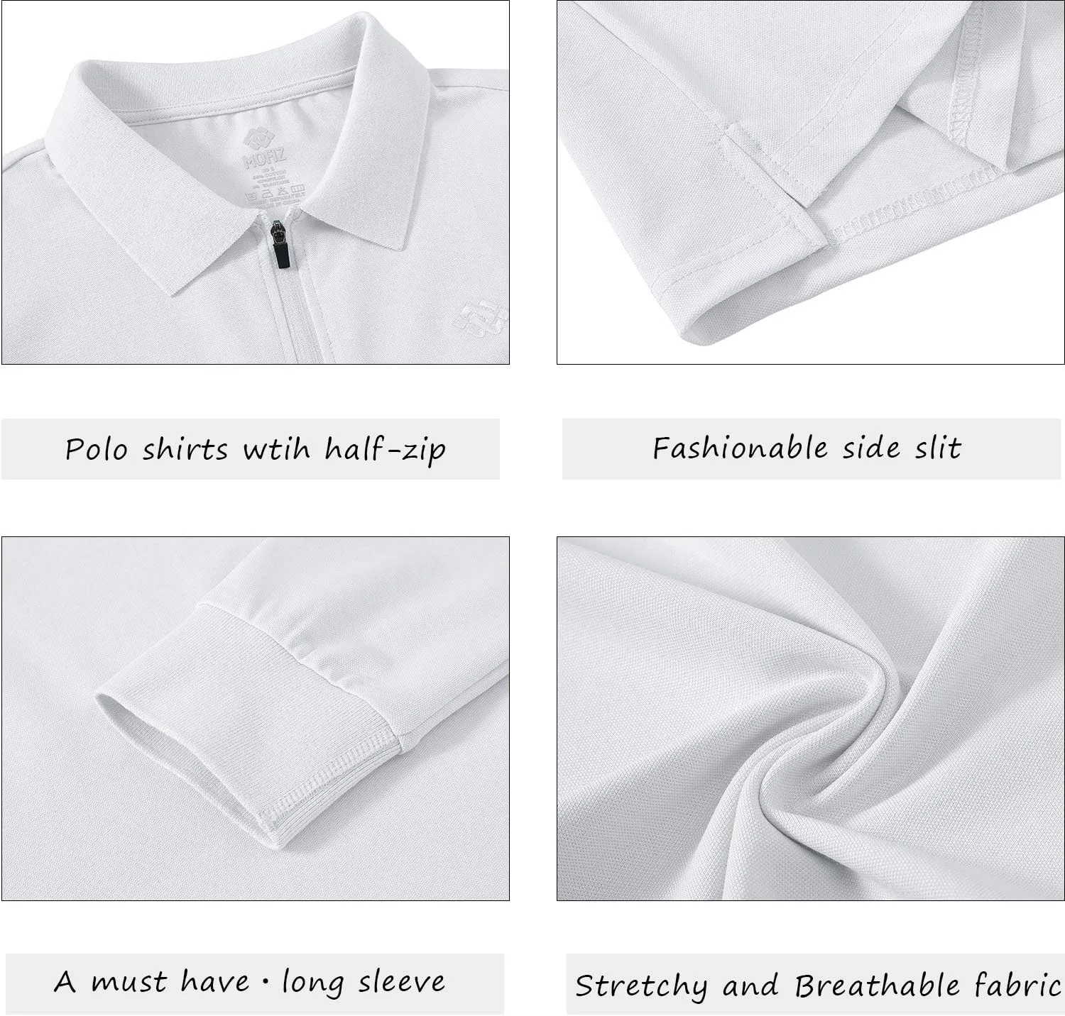 JINSHI Women's Golf Polo Shirt Long Sleeves Zip Up Sport Active Shirts Quick Dry Athletic T-Shirt Casual Tennis Tops Slim Fit