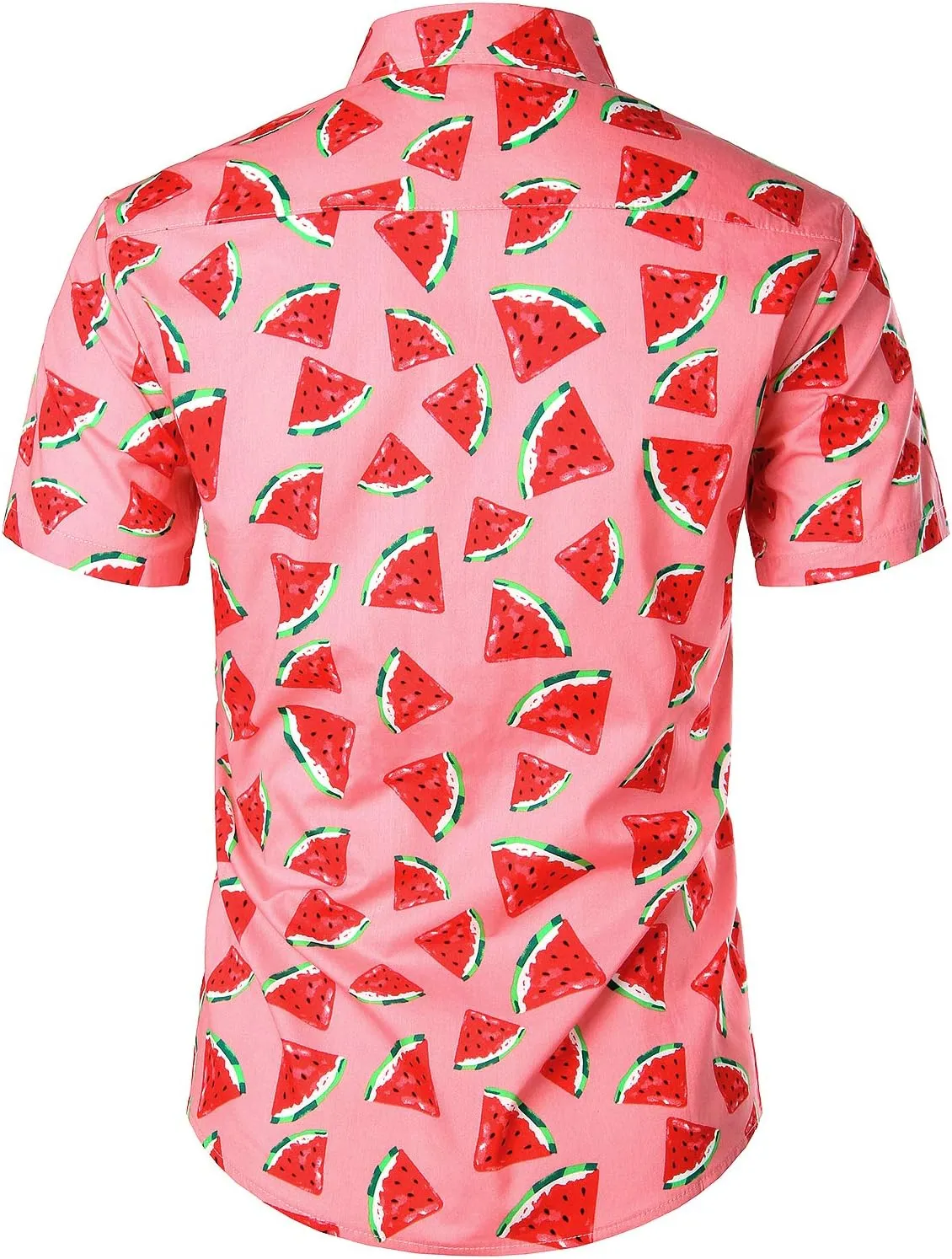 JOGAL Men's Cotton Button Down Short Sleeve Hawaiian Shirt