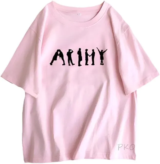 Kpop J-Hope Permission to Dance T-Shirt  100% Organic US Cotton Unisex B-TS Army Tee, Bangtan Merch Streetwear for Men & Women Pink/L