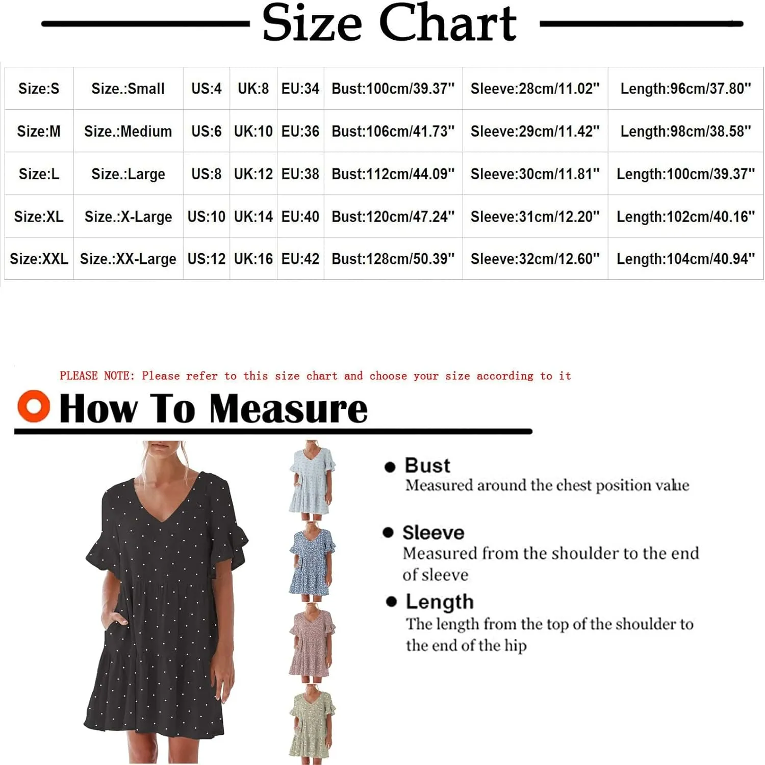 LFEOOST Summer Dresses for Women Loose Casual Ruffles Short Sleeve V Neck Floral Print Smocked Mini Dress with Pocket