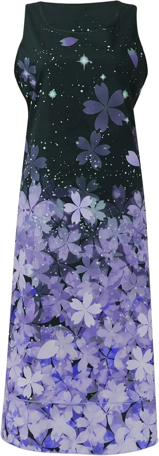 Maxi Dress for Women,Summer Casual Two Piece Set Wedding Guest Plus Size Elegant Floral Boho Beach Sundress