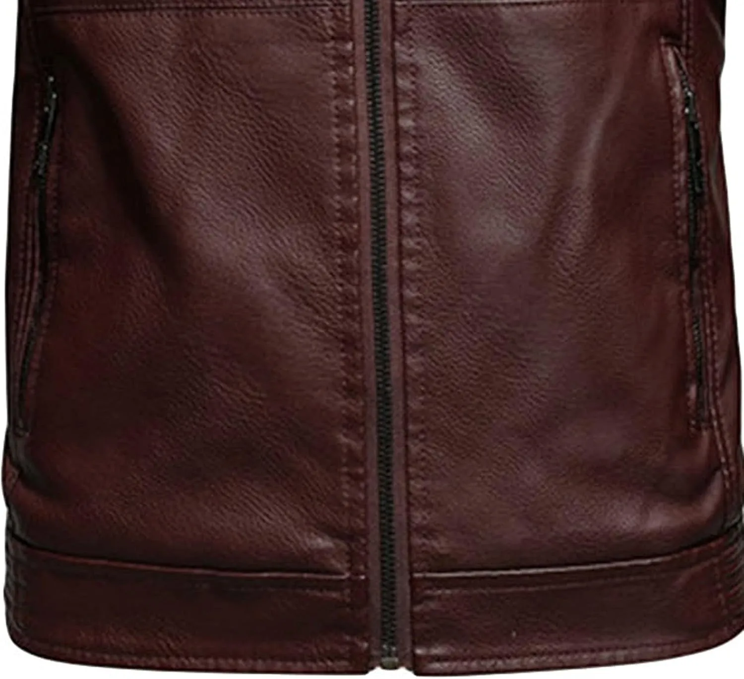 Men Faux Leather Jacket Motorcycle Jacket Casual Waterproof Windproof Pu Moto Coat Vintage Bomber Hoodie With Hood