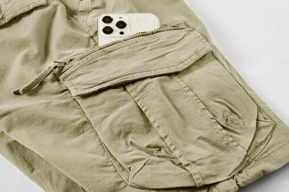 Mens 2024 Cargo Shorts Drawstring Straight Leg Baggy Combat Hiking Fishing Pants High Waist Solid Color Jogger Casual Bermuda