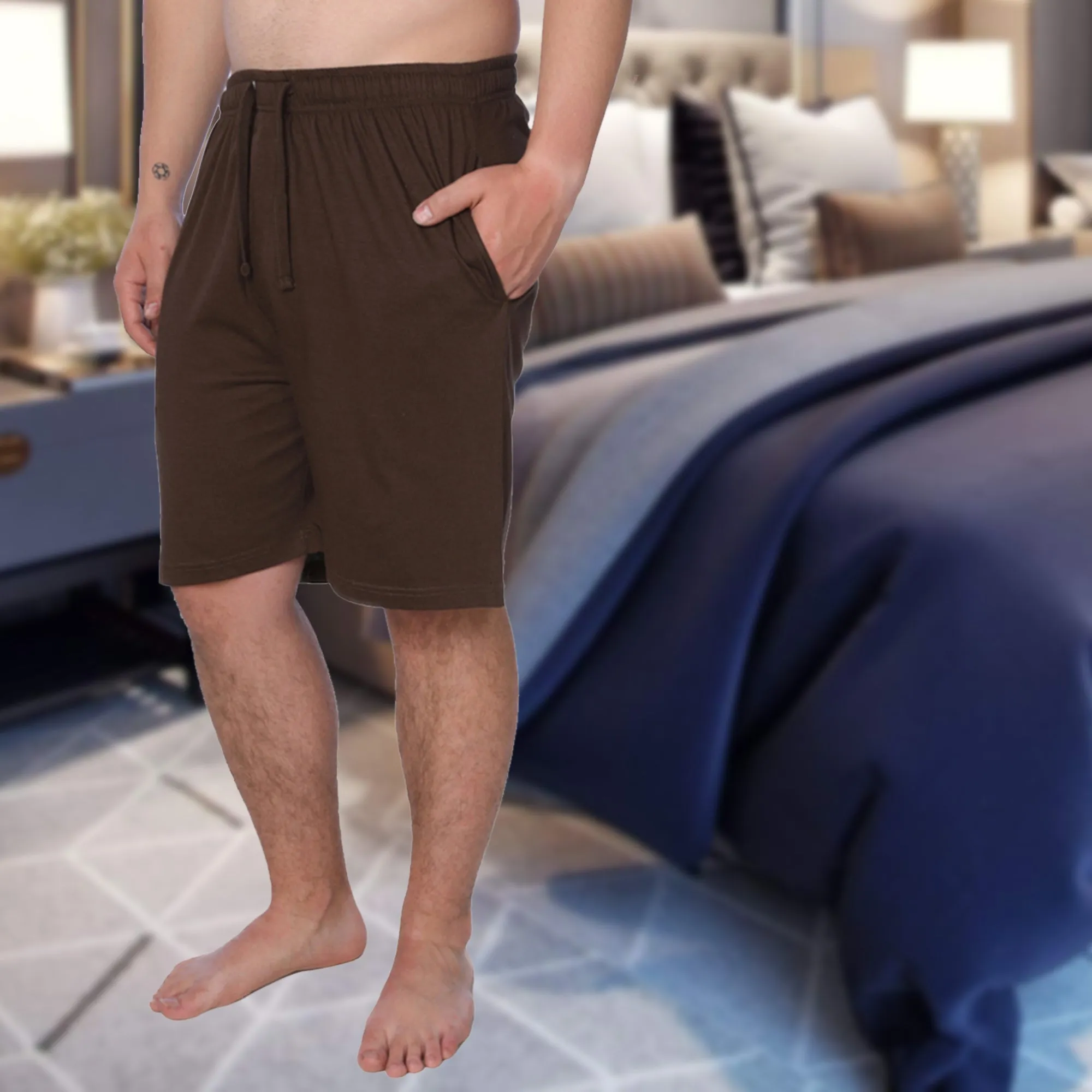 Men's 3 Pack Plus Size Jersey Knit Pajama Shorts, Lounge Shorts