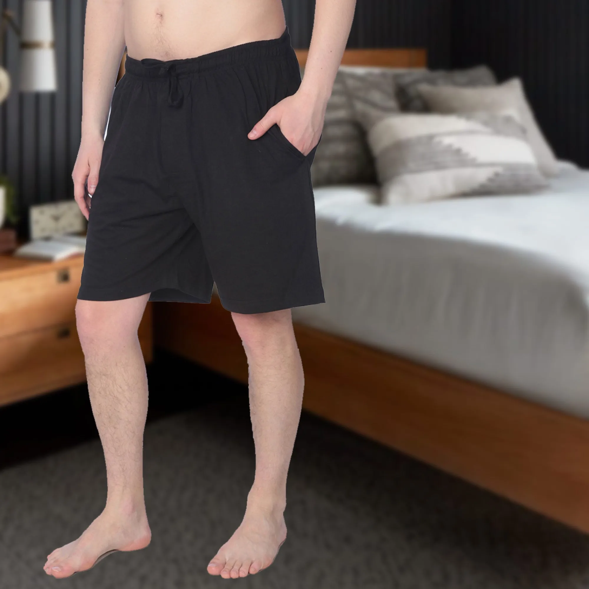 Men's 3 Pack Plus Size Jersey Knit Pajama Shorts, Lounge Shorts