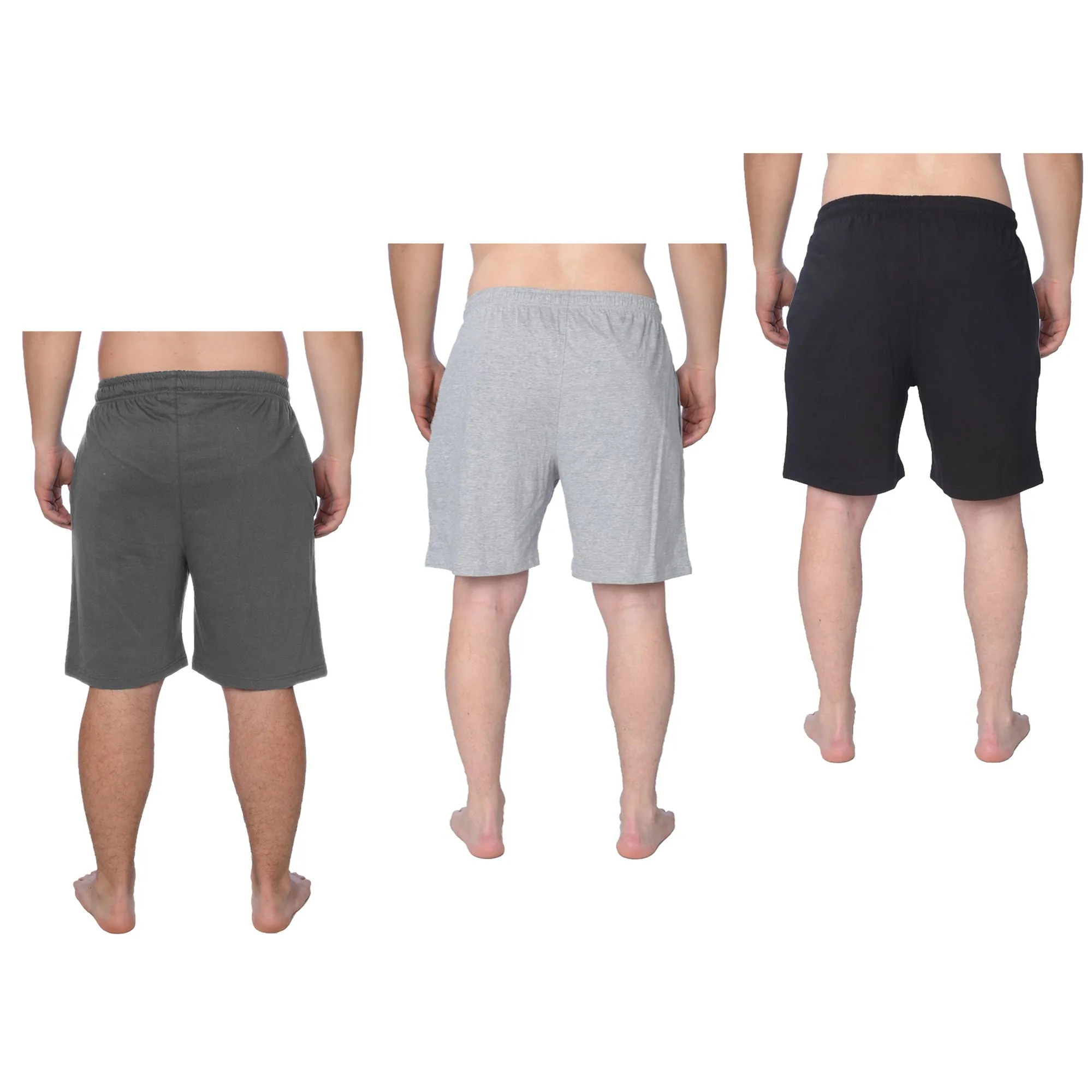 Men's 3 Pack Plus Size Jersey Knit Pajama Shorts, Lounge Shorts