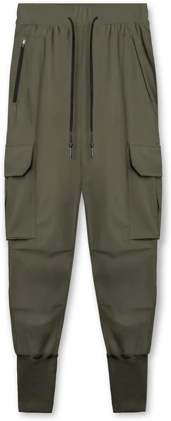 Men's Cargo Pants Drawstring Skinny Stretch Waist Cycling Climbing Sweatpants Fashion Beam Feet Slacks Tapered