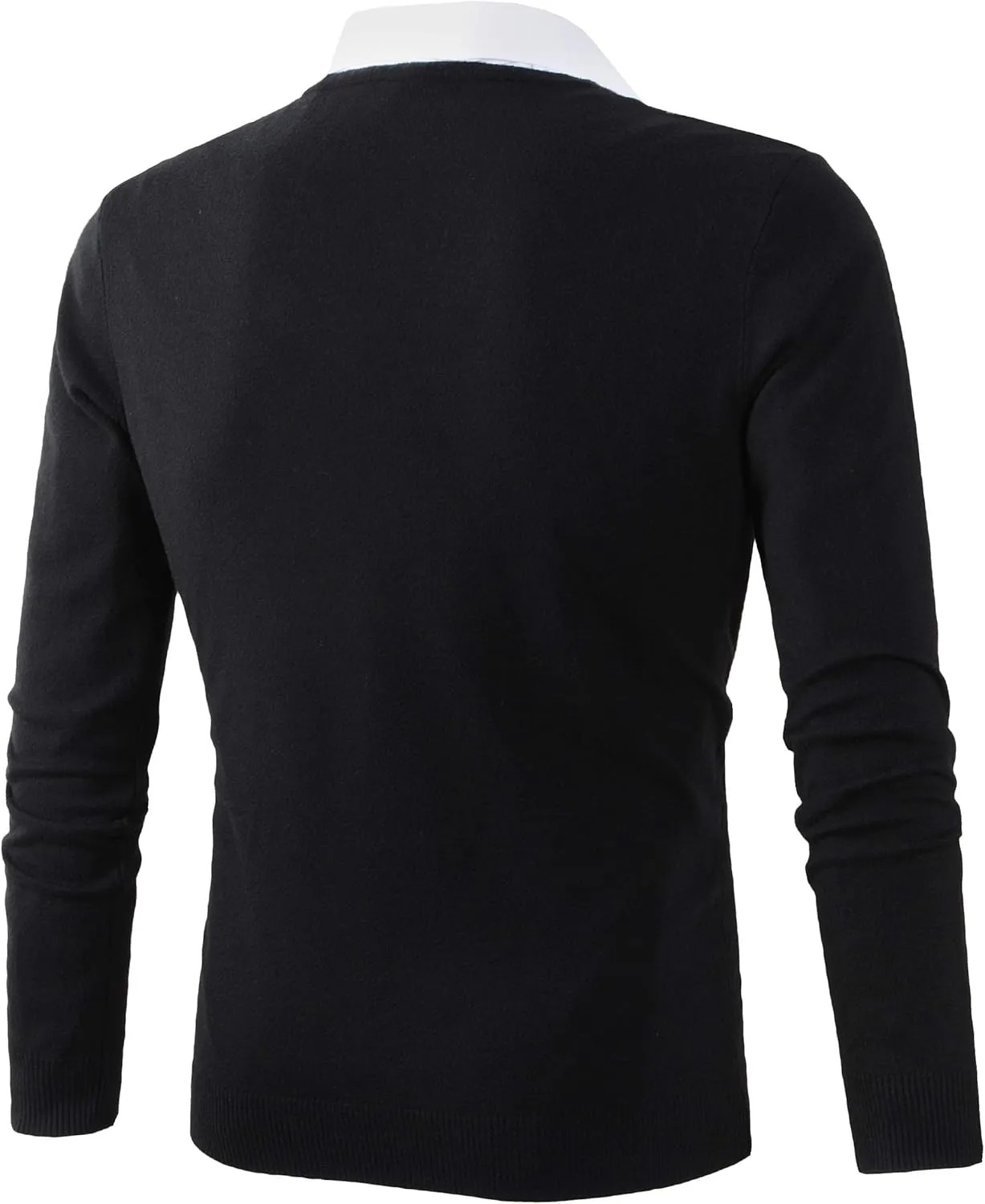 Mens Casual Basic Designed V-Neck Pullover Sweater