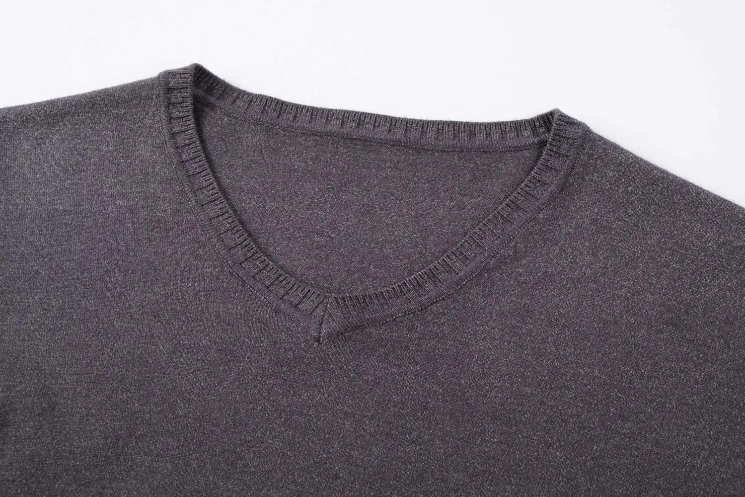 Mens Casual Basic Designed V-Neck Pullover Sweater