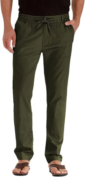 Mens Casual Pants, Elastic Waist and Zip Fly with Adjustable Internal Drawstring Custom Fit for Men Workout Pants