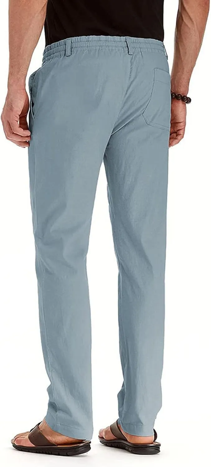 Mens Casual Pants, Elastic Waist and Zip Fly with Adjustable Internal Drawstring Custom Fit for Men Workout Pants