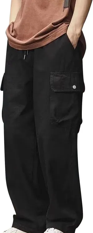 Mens Casual Pants Relaxed Fit,Casual Pants Elastic Waistband with Adjustable Mens Joggers Mens Yoga Pants