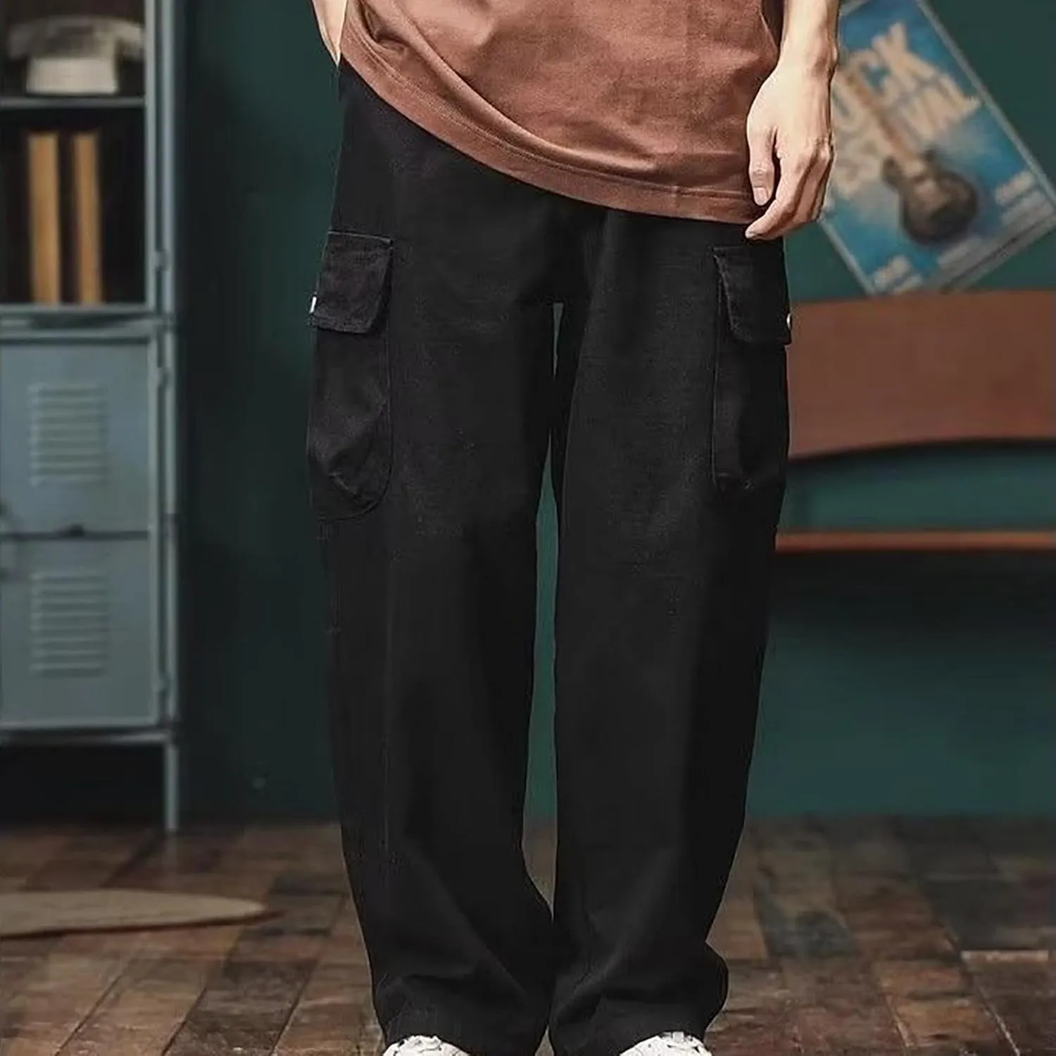 Mens Casual Pants Relaxed Fit,Casual Pants Elastic Waistband with Adjustable Mens Joggers Mens Yoga Pants