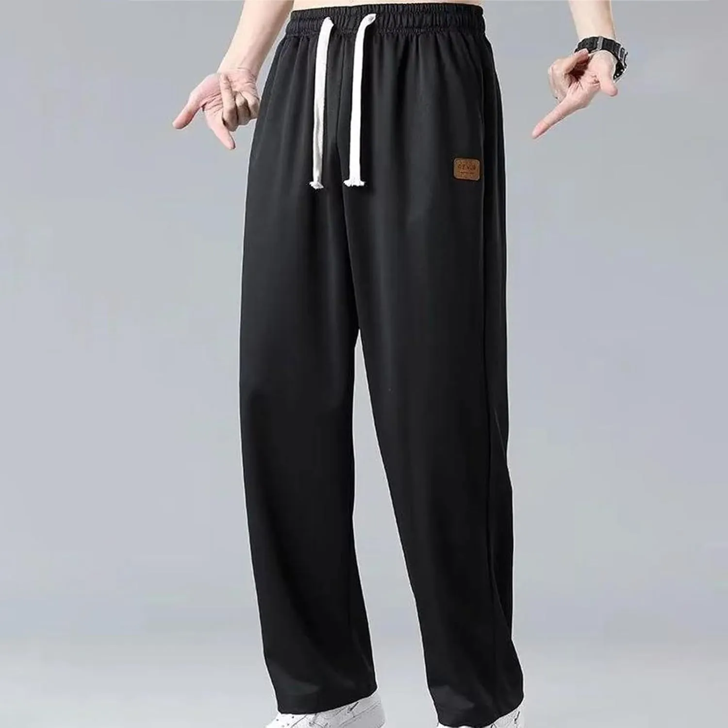 Men's Combat Cargo Pants Casual Linen Stretch Elastic Waist Pant Sweatpants Joggers Loose Training Gym Running