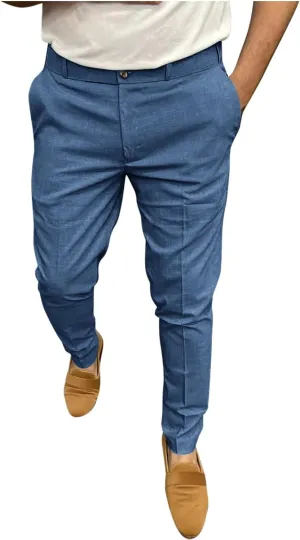 Men's Golf Pants Slim Fit Stretch Work Dress Pants Quick Dry Lightweight Business Casual Trousers with Pockets