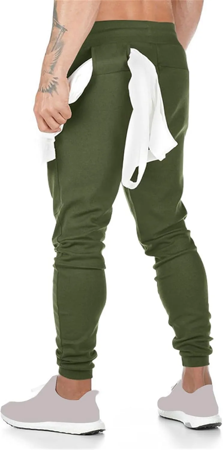 Men's Lightweight Athletic Running Pants Slim Fit Workout Pants with Zipper Pockets for Performance Comfort Everyday Wear