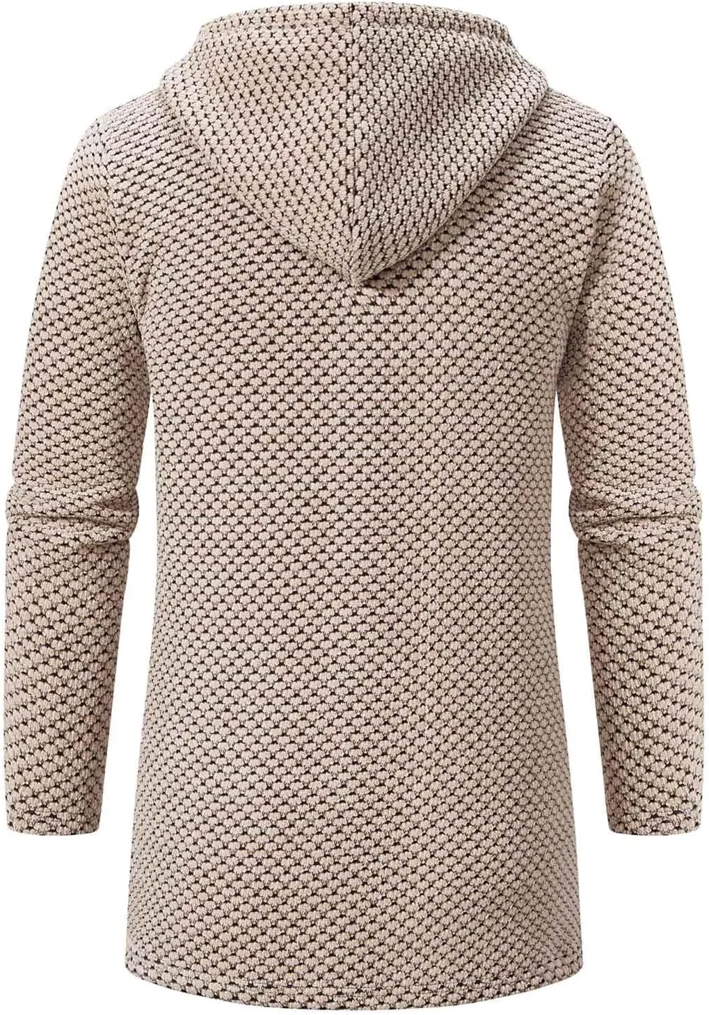 Mens Long Cardigan Hoodies Full Zip Fleece Lined Sweaters Fashion Knitted Men Regular Fit Sweater Hooded Coat
