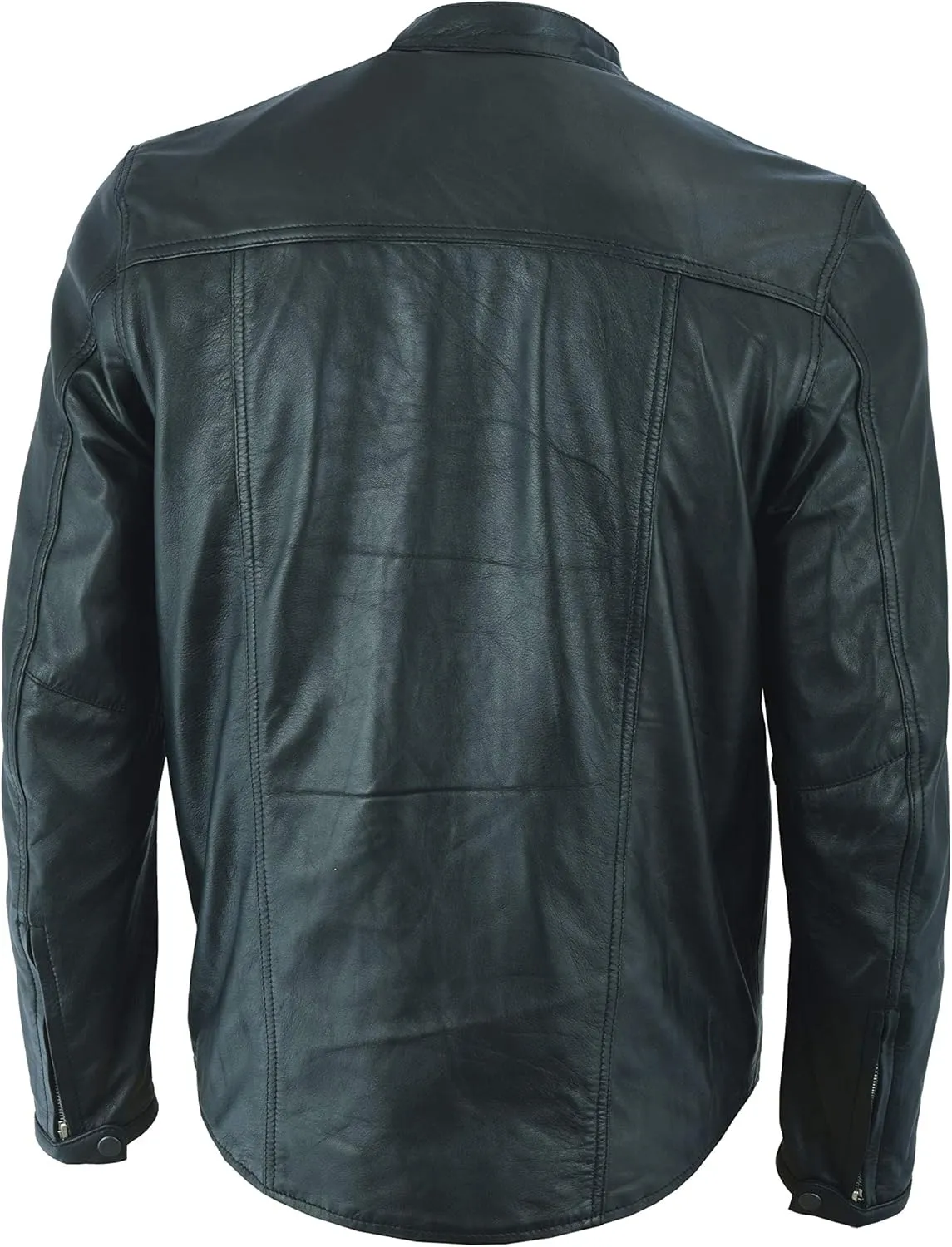 Men's Motorcycle Leather Shirt Style Jacket in Lightweight Leather