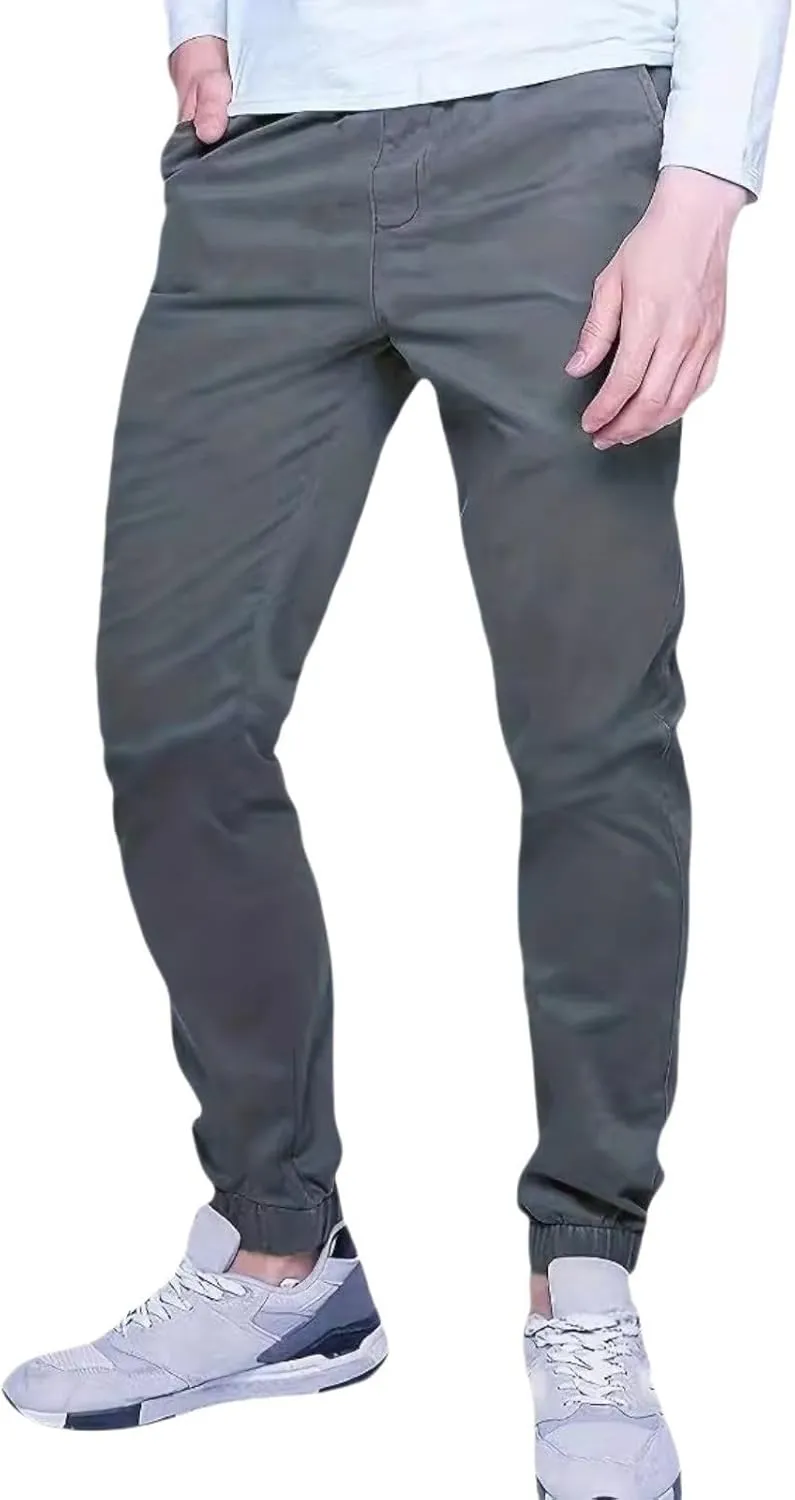 Mens Pants Casual Wrinkle-Resistant Flat-Front Chino Pant Slim Fit Slacks Work Utility Pant Tapered Trousers for Daily