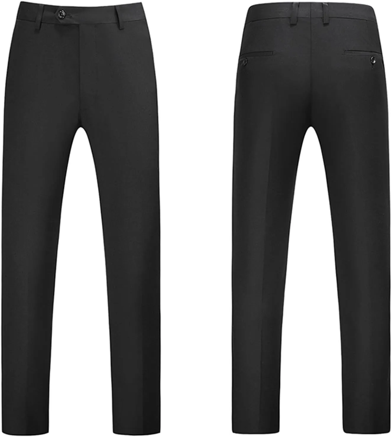 Mens Plus Size Dress Pants Plain Slim Fit Suit Pants Casual Trendy Party Trousers Straight Leg Flat Front Slacks
