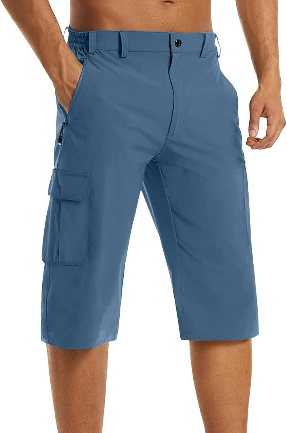 Mens Quick Dry Lightweight 3/4 Hiking Walking Shorts Outdoor Thin Work Climbing Capris Shorts ith Multi Pockets 2024 Fashion