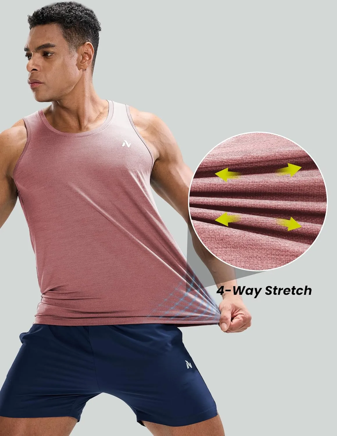 Mens Sleeveless Workout Running Tank Top Dry Fit Athletic Gym Sport Beach Muscle Bodybuilding Shirts