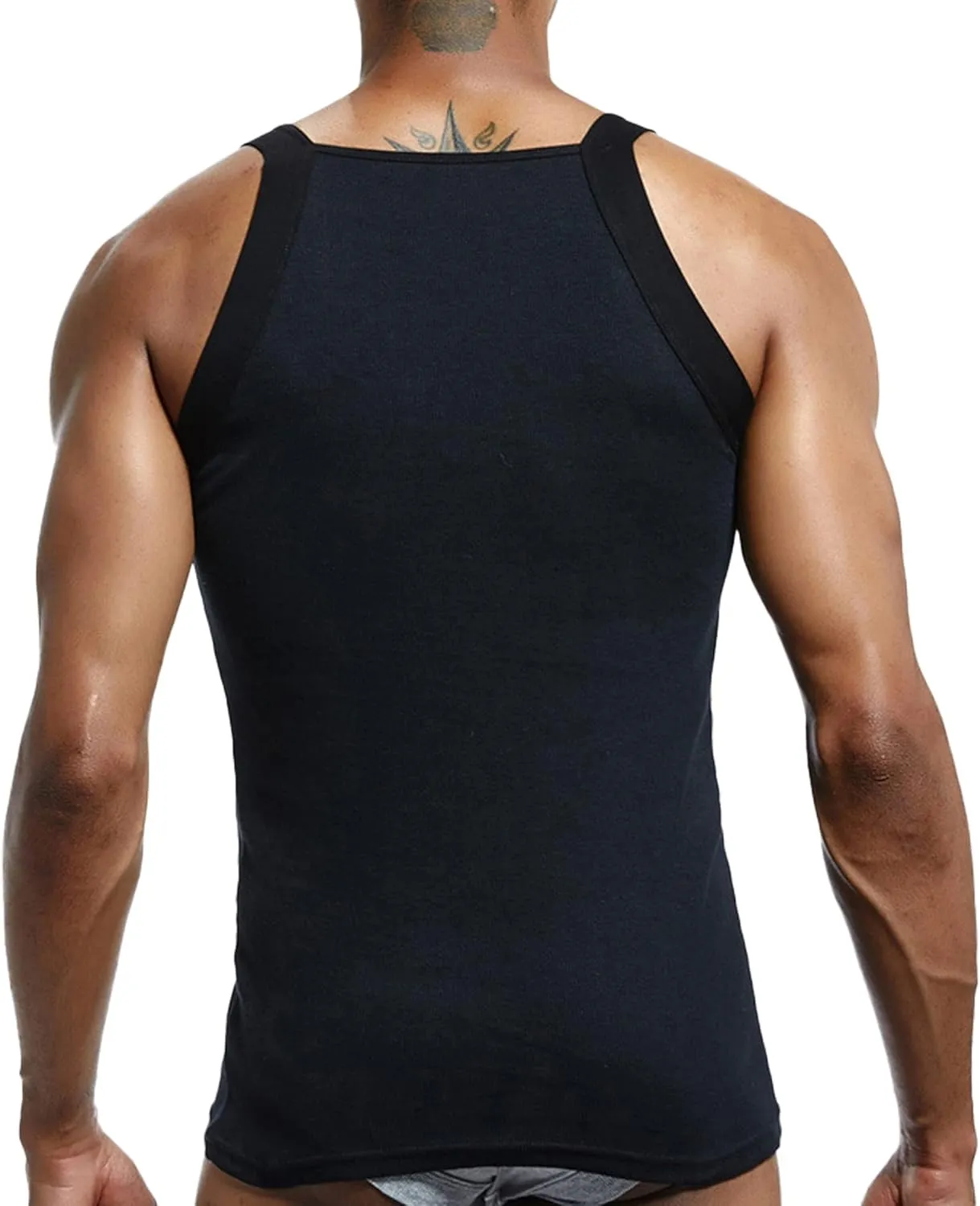 Men's Summer Fashion Tank Tops Sleeveless Compression Shirt Square Cut Muscle A-Shirts