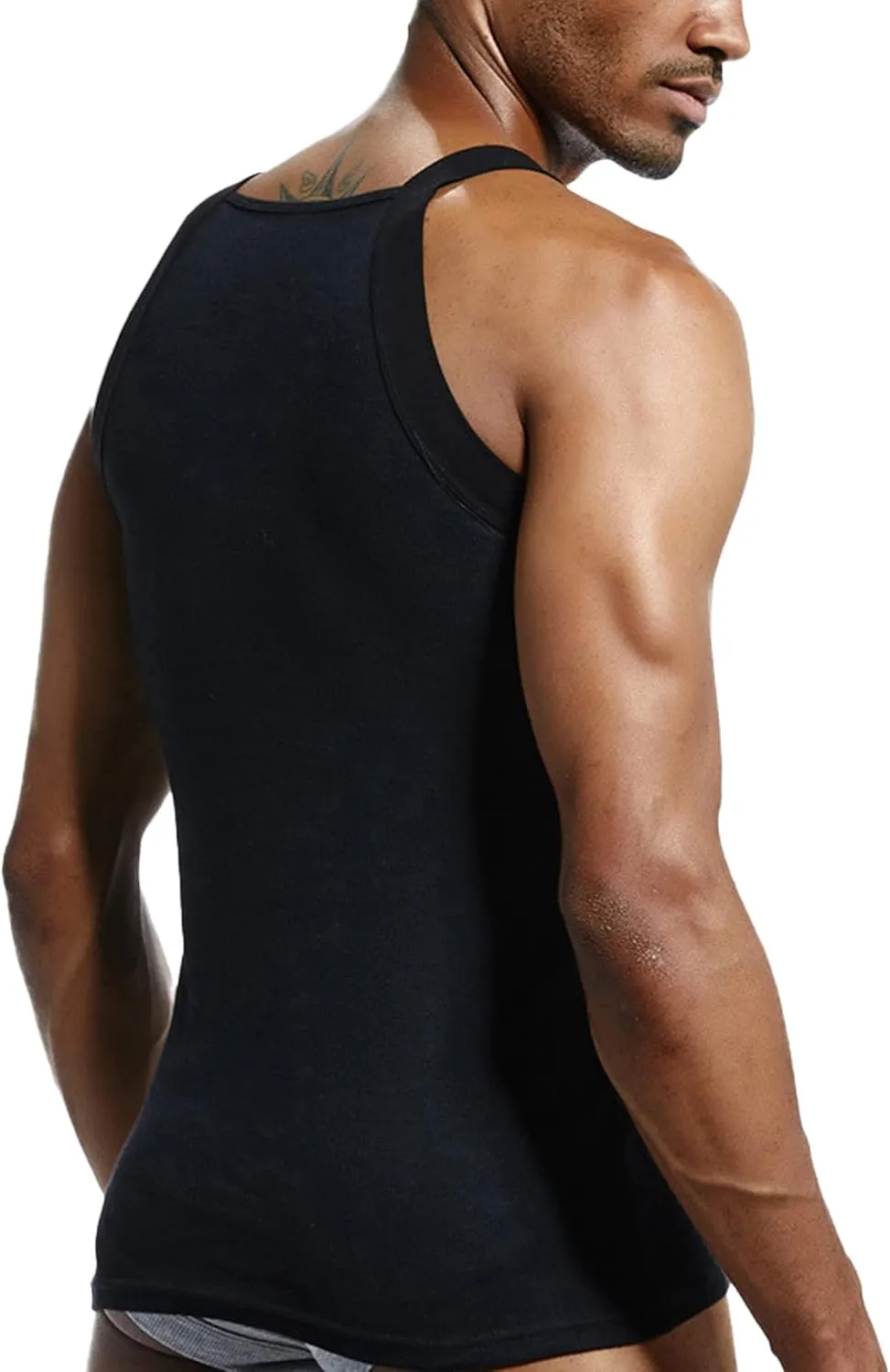 Men's Summer Fashion Tank Tops Sleeveless Compression Shirt Square Cut Muscle A-Shirts