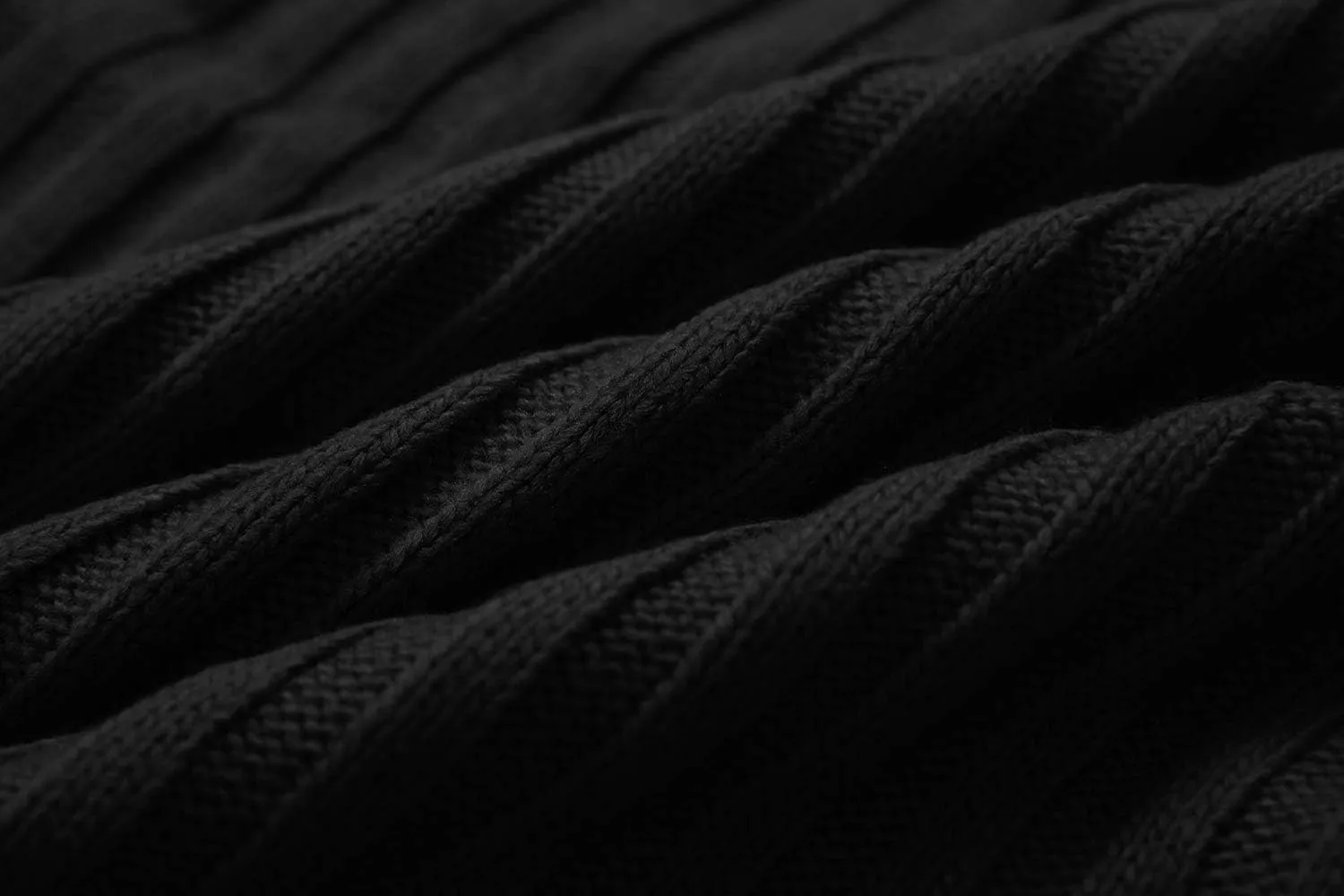Mens Sweaters Turtleneck Cable Knitted Pullover Long Sleeve Slim Fit Chunky Casual Fall Winter Warm Cardigans