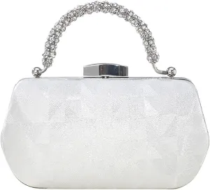 Mini Ladies Satin Evening Handbag Rhinestone Clutch Bag Elegant Shoulder Purse for Wedding Banquet Party