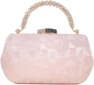 Mini Ladies Satin Evening Handbag Rhinestone Clutch Bag Elegant Shoulder Purse for Wedding Banquet Party