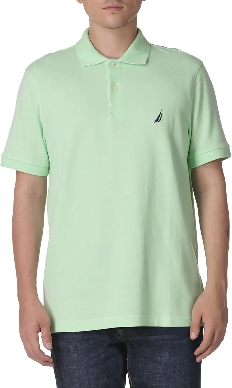 Nautica Men's Short Sleeve Solid Cotton Pique Polo Shirt