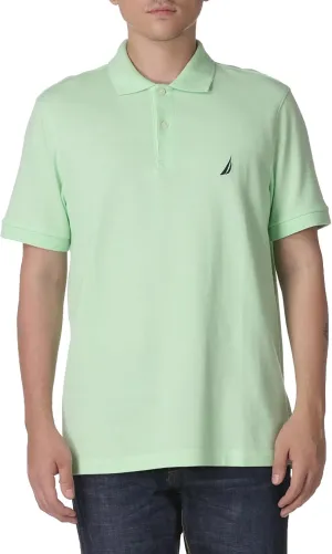 Nautica Men's Short Sleeve Solid Cotton Pique Polo Shirt