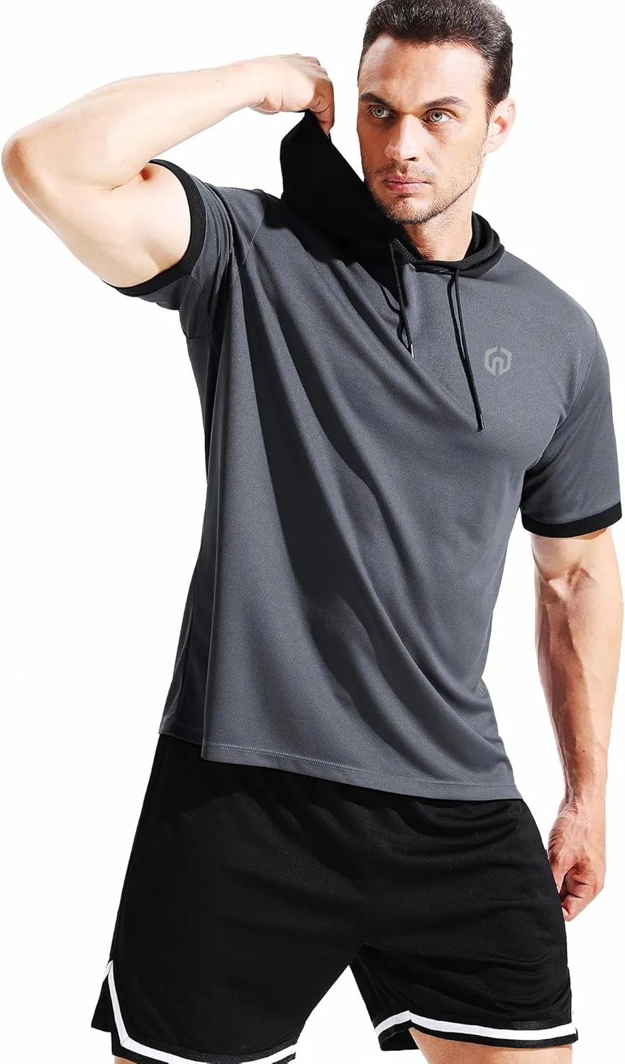 NELEUS Men's Dry Fit Performance Athletic Shirt with Hoods
