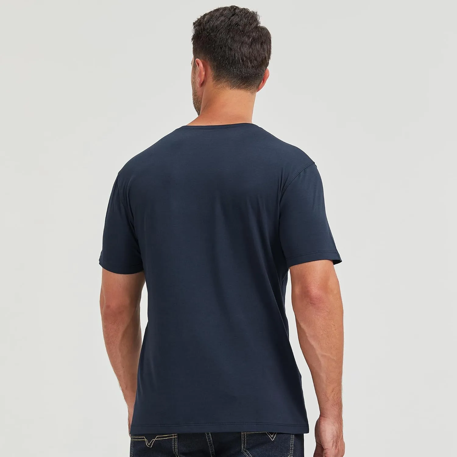 netdraw Men's Ultra-Soft Viscose Bamboo Undershirt Crew Neck Moisture Wicking T-Shirt Short Sleeve Casual Dressy Cotton Tee
