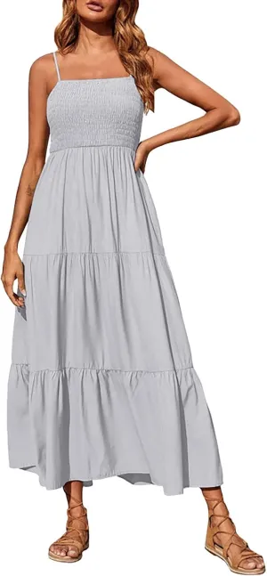 Ollysqiar Dresses Women's 2023 Floral Summer Dress Wrap V Neck Short Sleeve Belted Ruffle Hem A-Line Bohemian Dresses A02 11