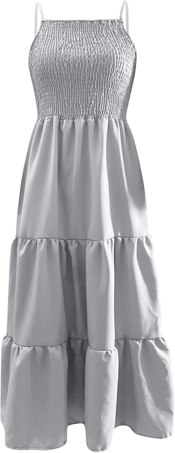 Ollysqiar Dresses Women's 2023 Floral Summer Dress Wrap V Neck Short Sleeve Belted Ruffle Hem A-Line Bohemian Dresses A02 11