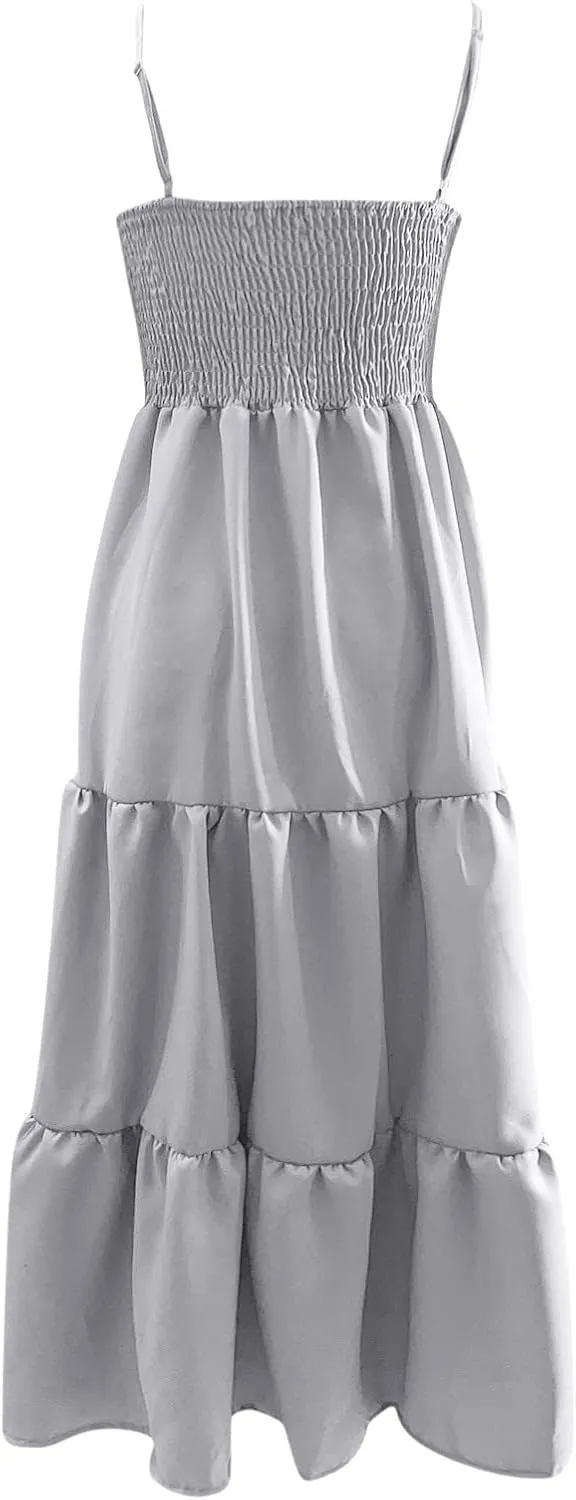 Ollysqiar Dresses Women's 2023 Floral Summer Dress Wrap V Neck Short Sleeve Belted Ruffle Hem A-Line Bohemian Dresses A02 11
