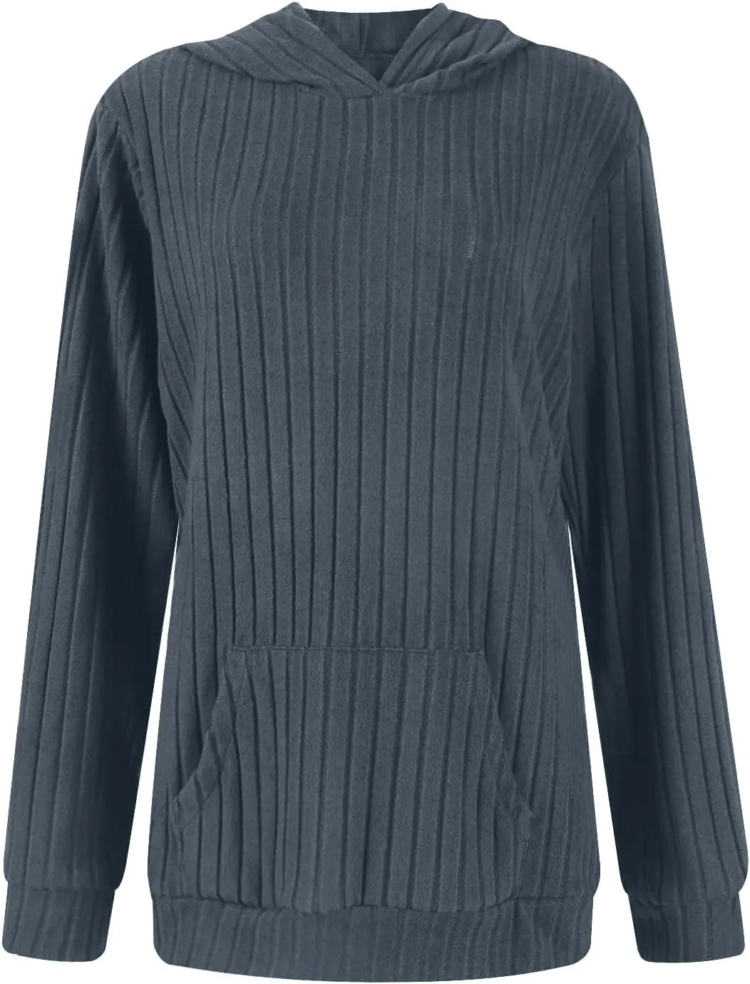 Oversized Hoodies for Women Comfy Long Sleeve Shirts Kangaroo Pocket Pullover Sweatshirts Ribbed Knit Tunic Sweaters