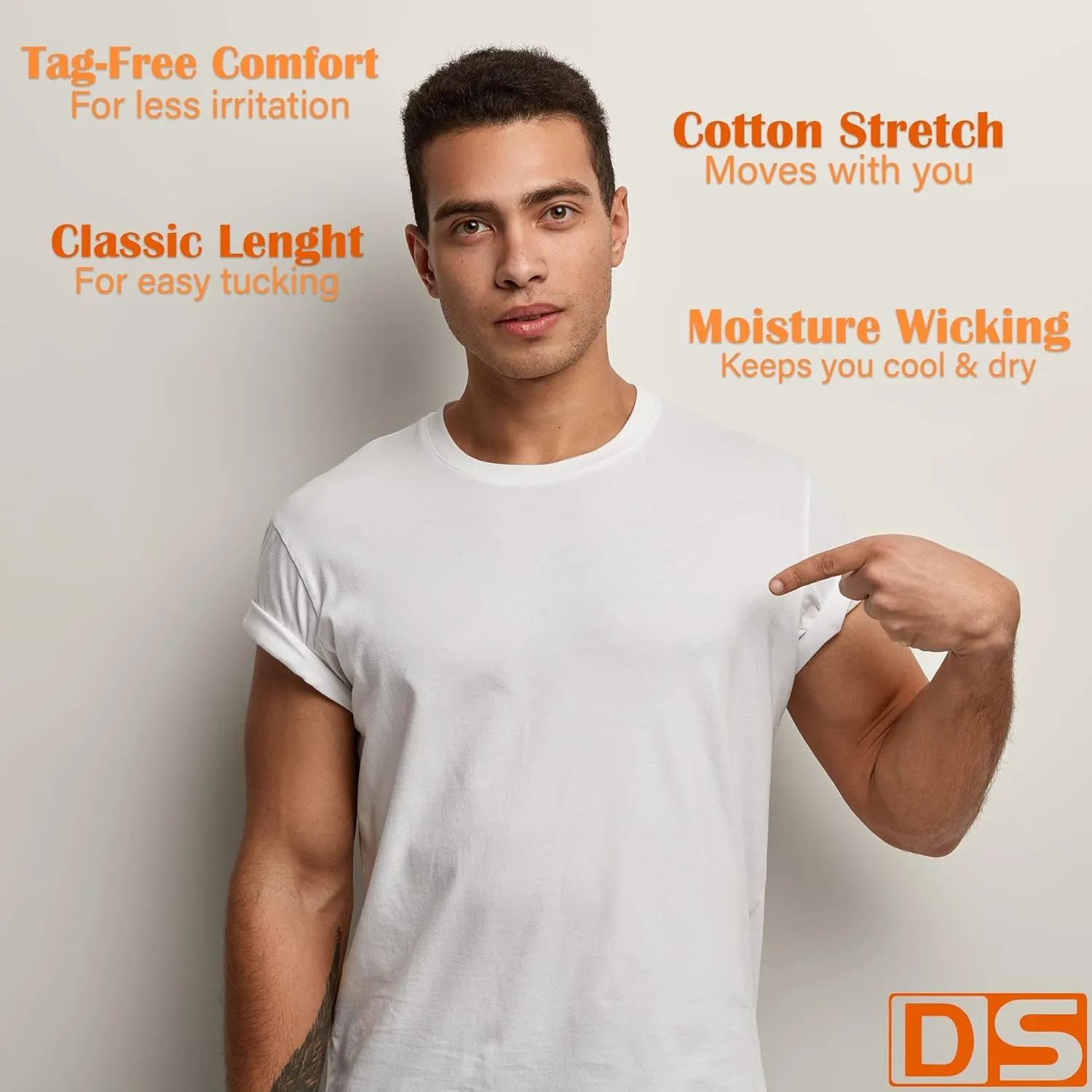 Pack of White T Shirts for Men and Women, Ultra Soft Cotton - Round Neck - Short Sleeves and Fitting Style Plain White Tshirt