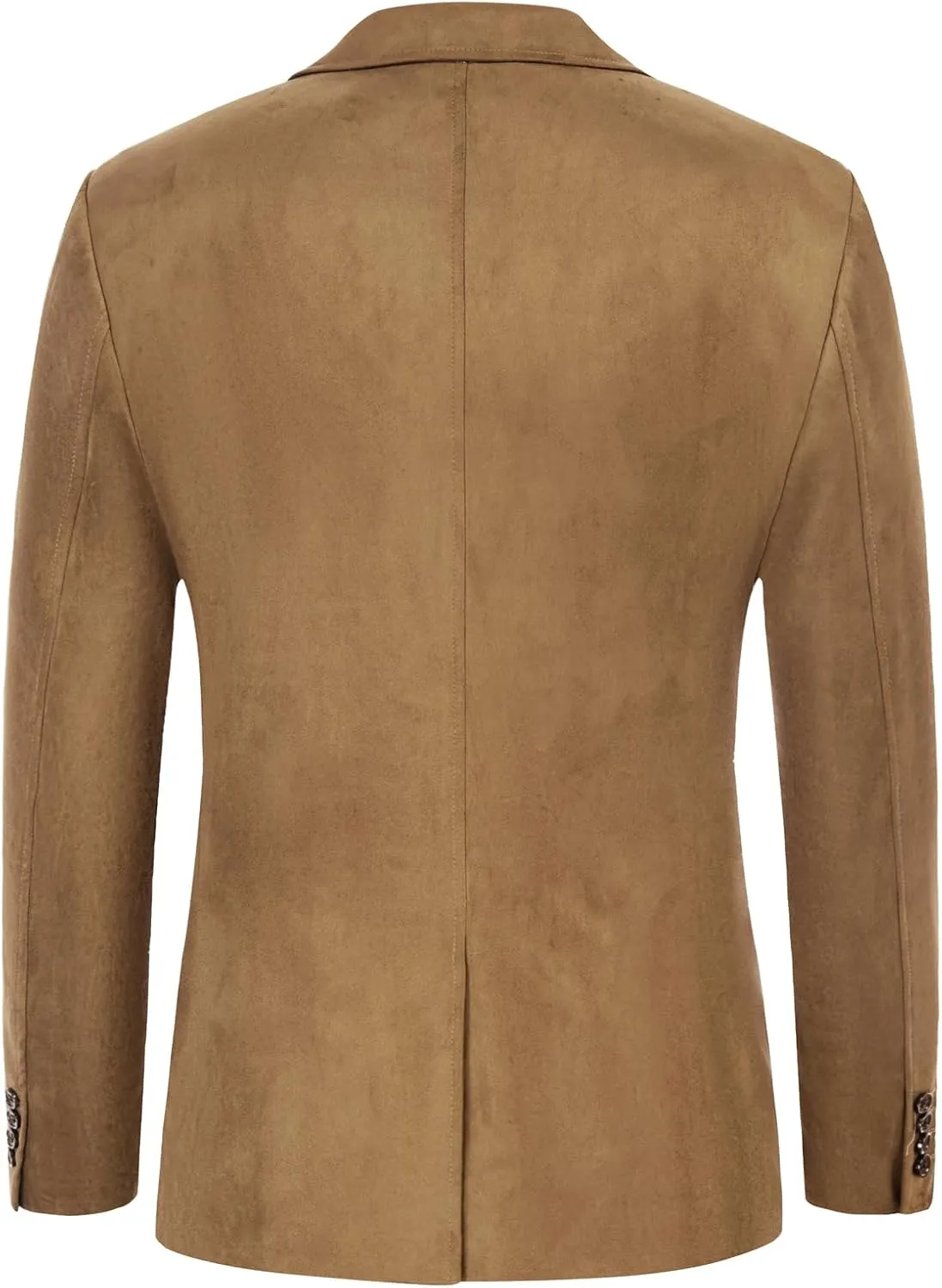 PJ PAUL JONES Mens Blazer Jacket Faux Leather Suit Jacket Casual 2 Buttons Suede Sport Blazer Coat with Pockets