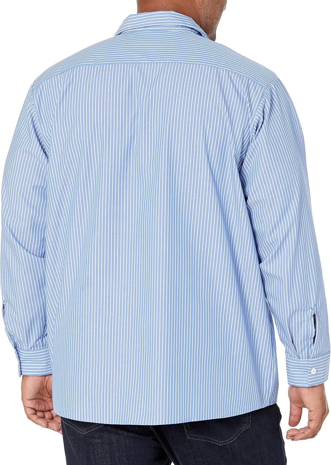 Red Kap Men's Long Sleeve Industrial Stripe Work Shirt