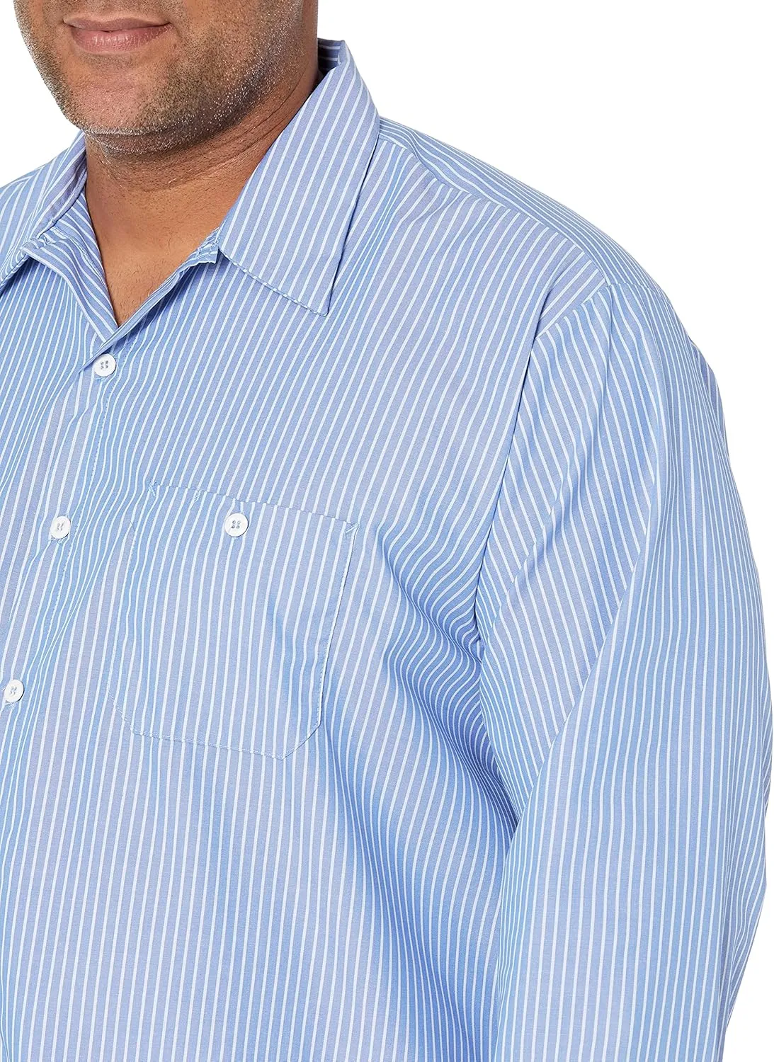 Red Kap Men's Long Sleeve Industrial Stripe Work Shirt