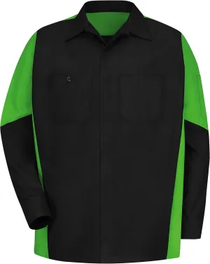 Red Kap Men's Long Sleeve Two-Tone Crew Shirt