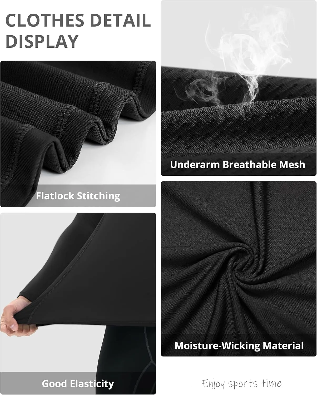 Runhit Compression Shirts for Men Long Sleeve Cool Dry Athletic Workout Tee Shirts Fishing Sun Shirts Sports Thermal Tights