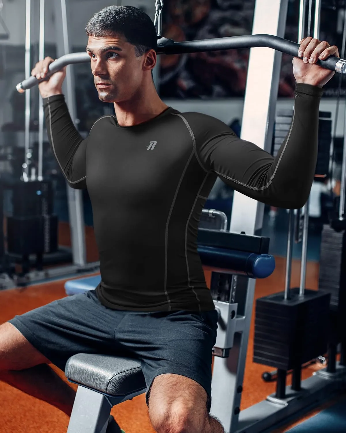 Runhit Compression Shirts for Men Long Sleeve Cool Dry Athletic Workout Tee Shirts Fishing Sun Shirts Sports Thermal Tights