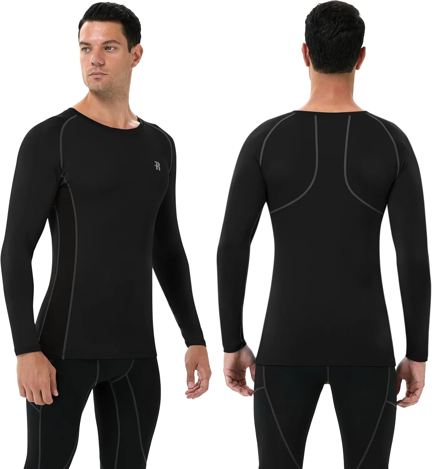 Runhit Compression Shirts for Men Long Sleeve Cool Dry Athletic Workout Tee Shirts Fishing Sun Shirts Sports Thermal Tights