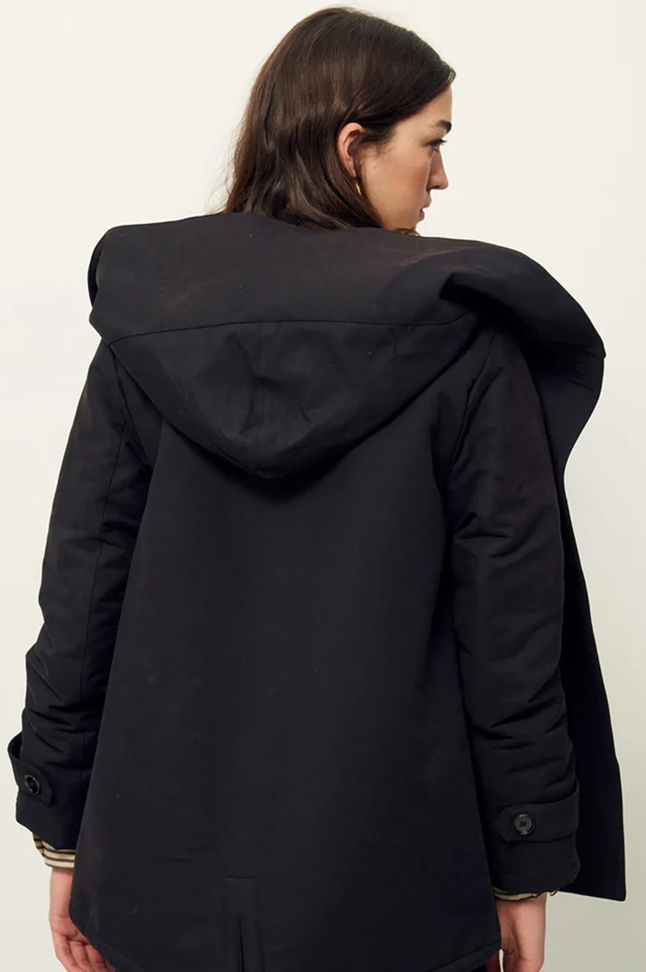 Sessn Sandison Black Hooded Parka